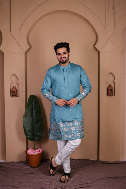 Starlit Paisley Mirror Work Kurta
