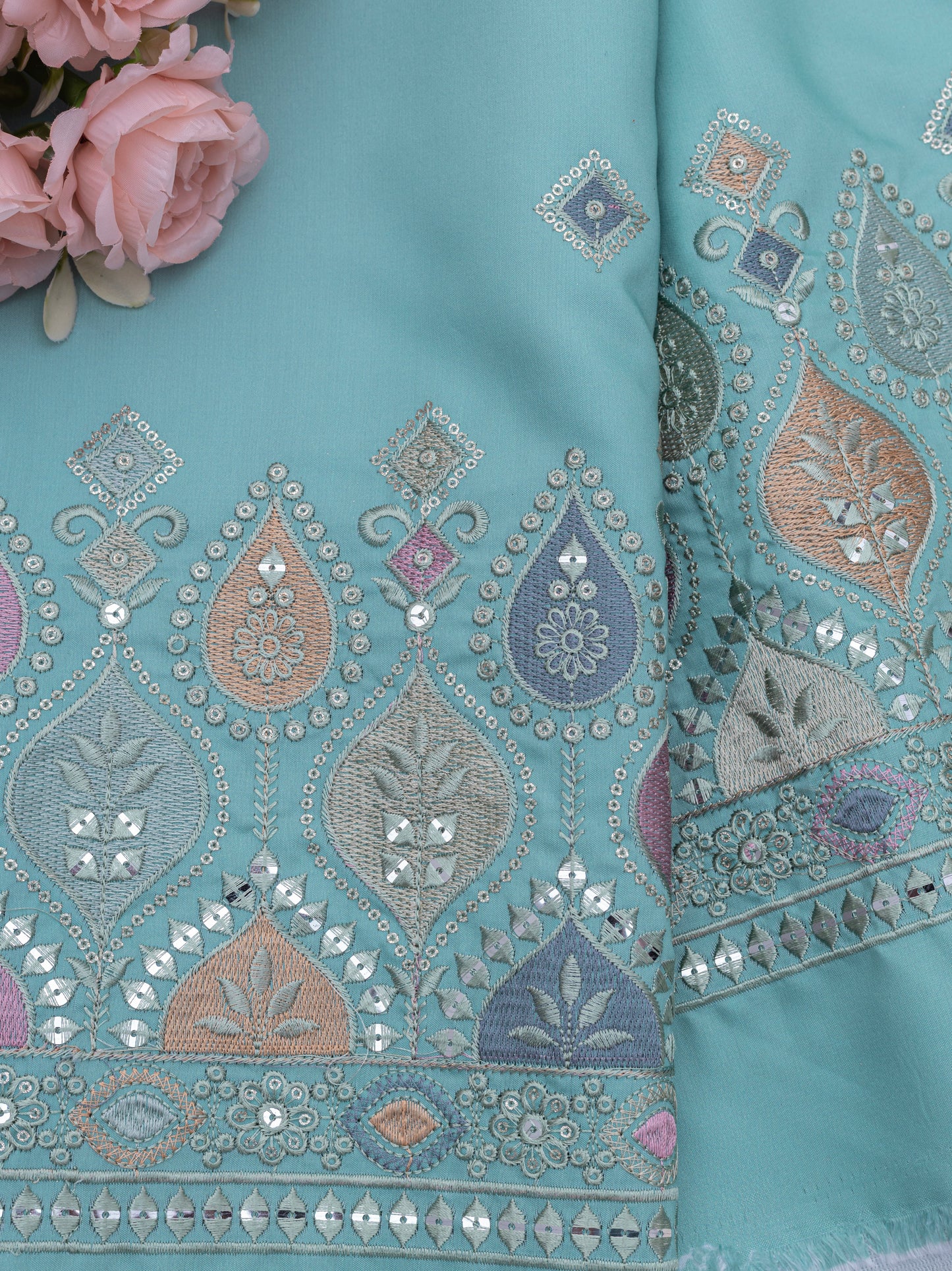 Royal Wine Woven Border Fabric