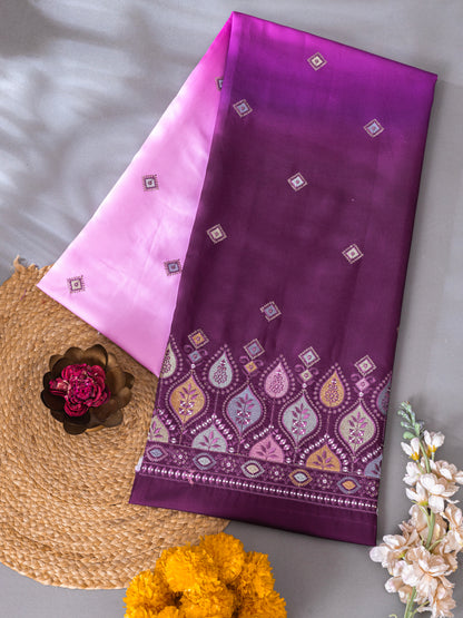 Royal Wine Woven Border Fabric