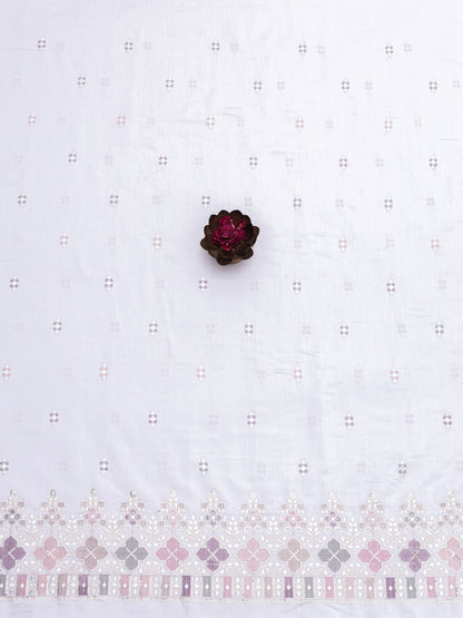Royal Plum Zari Embroidered Fabric