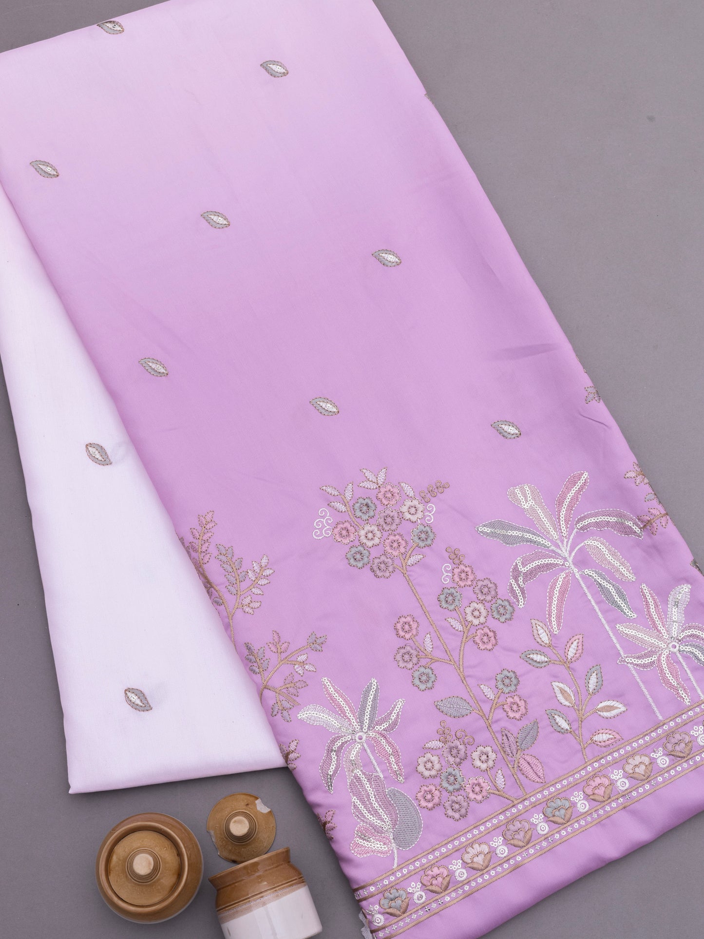 Floral Booti Border Ethnic Fabric