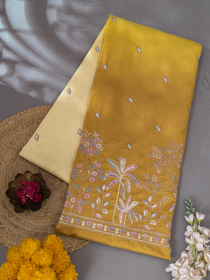 Floral Booti Border Ethnic Fabric