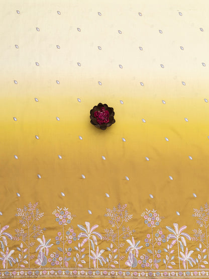 Floral Booti Border Ethnic Fabric