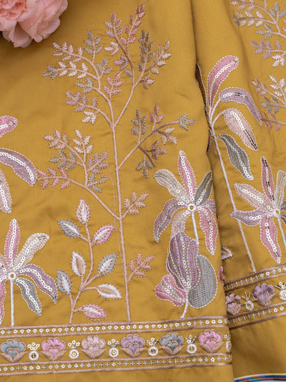 Floral Booti Border Ethnic Fabric