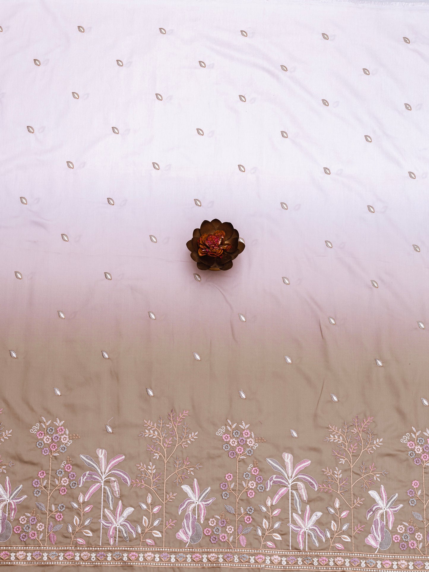 Floral Booti Border Ethnic Fabric