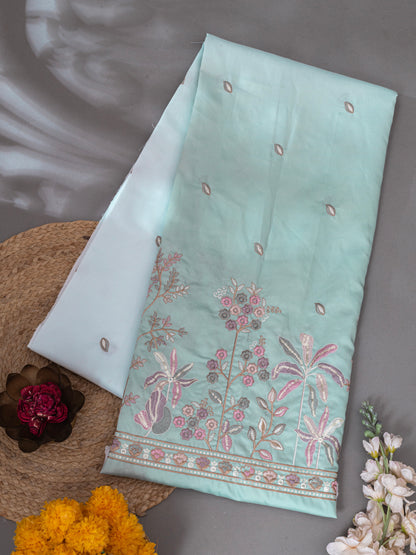 Floral Booti Border Ethnic Fabric