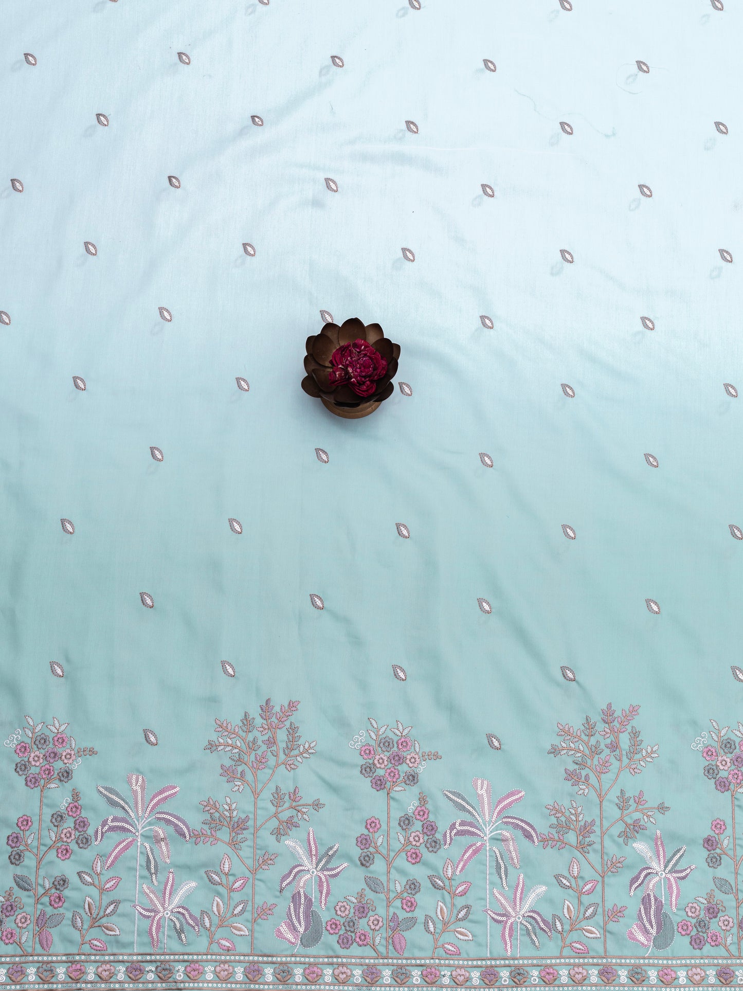 Floral Booti Border Ethnic Fabric