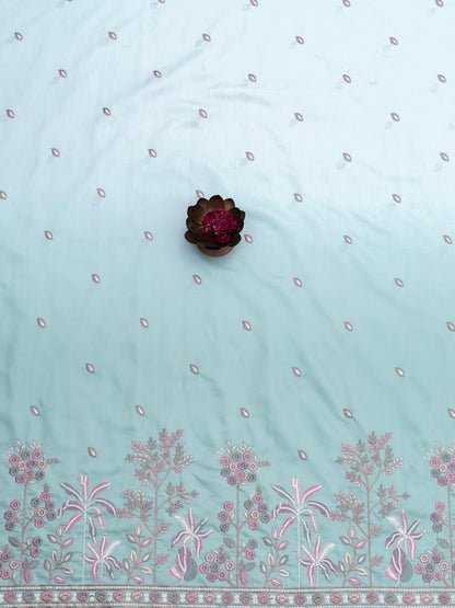 Floral Booti Border Ethnic Fabric