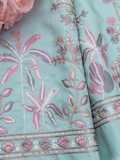 Floral Booti Border Ethnic Fabric