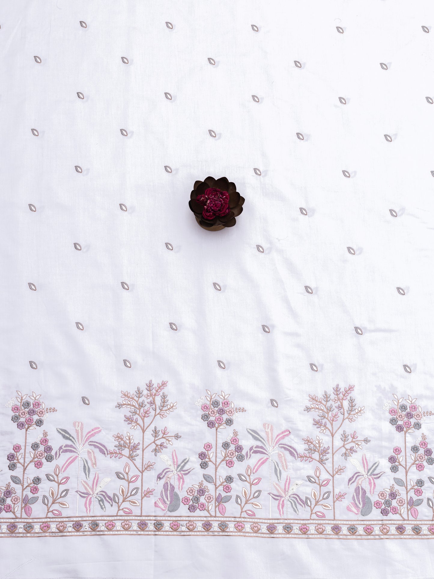 Floral Booti Border Ethnic Fabric