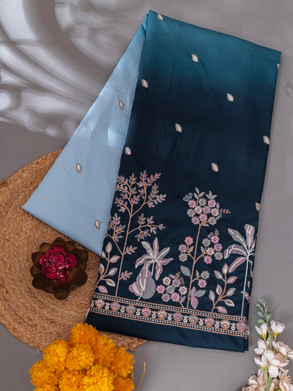 Floral Booti Border Ethnic Fabric