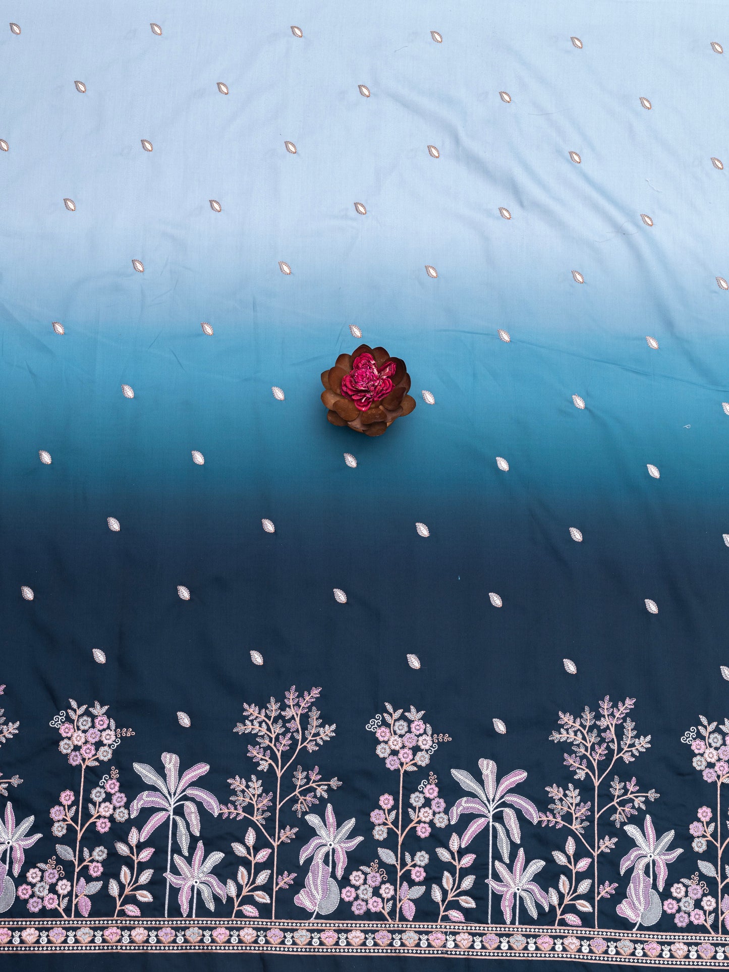 Floral Booti Border Ethnic Fabric