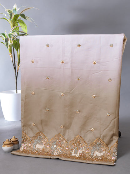 Traditional Figure Motif Embroidered Fabric