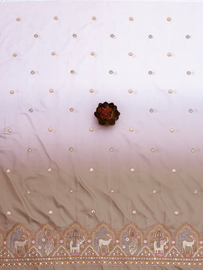 Traditional Figure Motif Embroidered Fabric