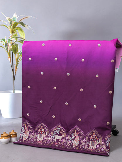 Traditional Figure Motif Embroidered Fabric