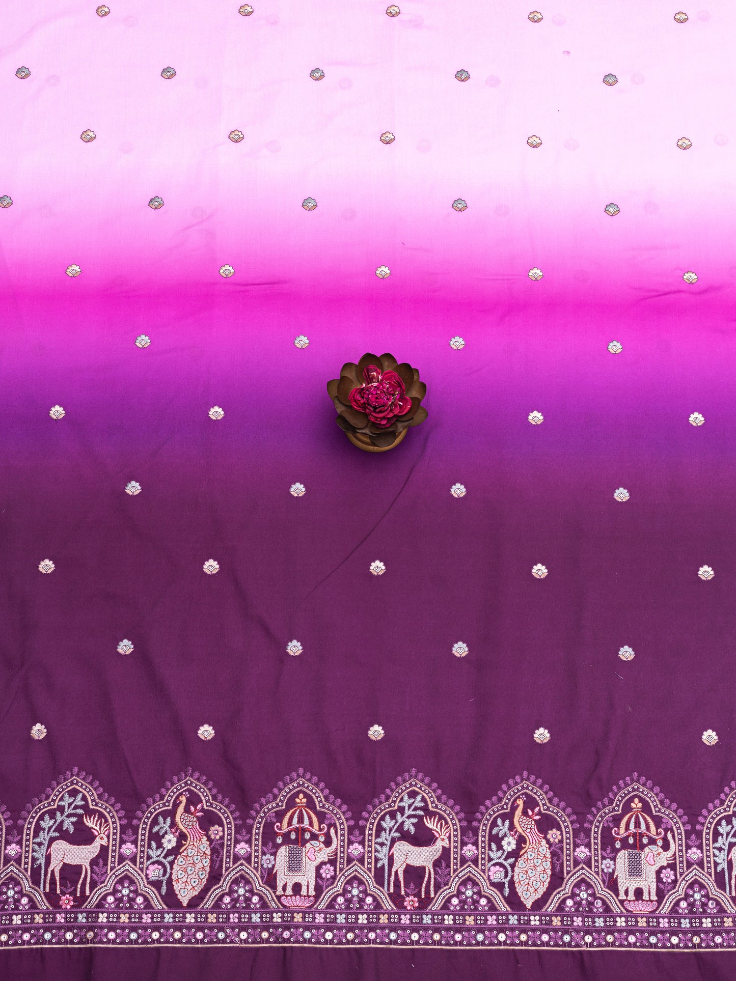 Traditional Figure Motif Embroidered Fabric