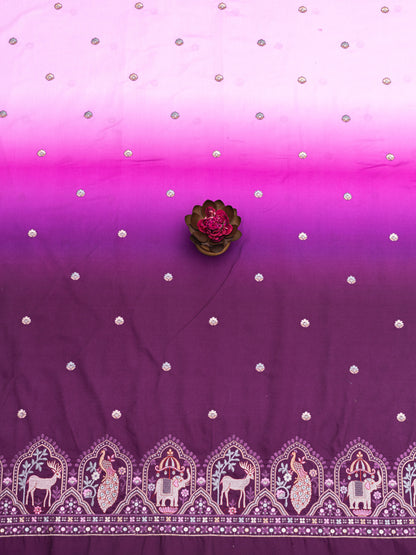 Traditional Figure Motif Embroidered Fabric