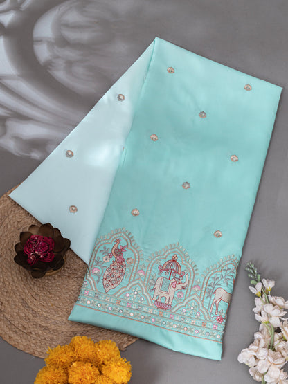 Traditional Figure Motif Embroidered Fabric