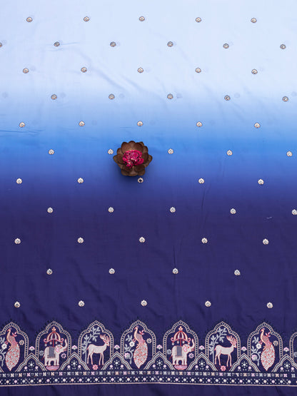 Traditional Figure Motif Embroidered Fabric