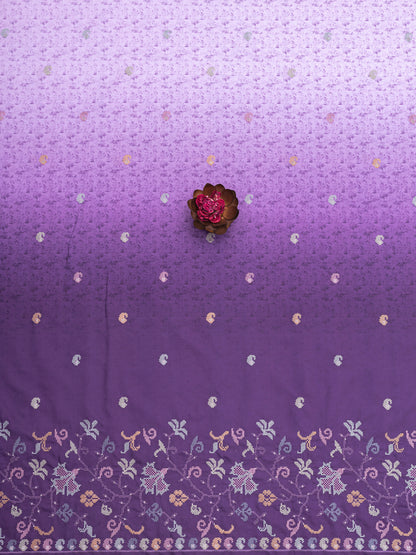 Traditional Cross-Stitch Pattern Ethnic Fabric