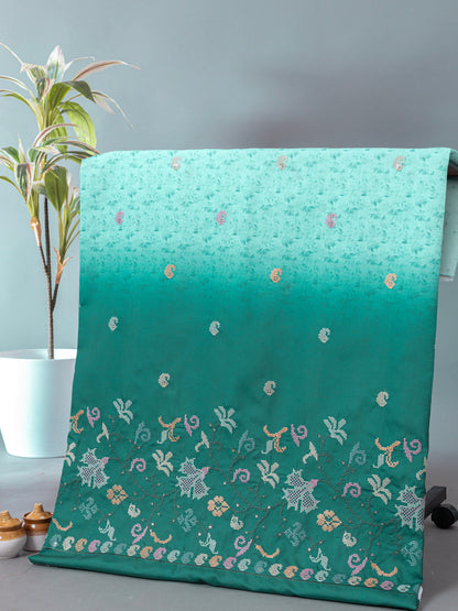 Traditional Cross-Stitch Pattern Ethnic Fabric