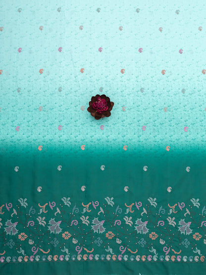 Traditional Cross-Stitch Pattern Ethnic Fabric