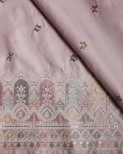 Dome Motif Embroidered Royal Satin Fabric