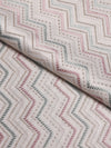 Elegant Zig-Zag Multicolor Embroidered Fabric on Silk
