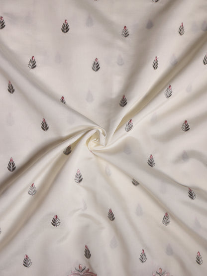 Mughal-inspired motifs with floral patterns in Viscose Fabric