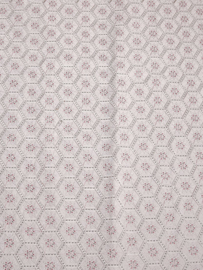 Geometric Embroidered Mono Silk Fabric