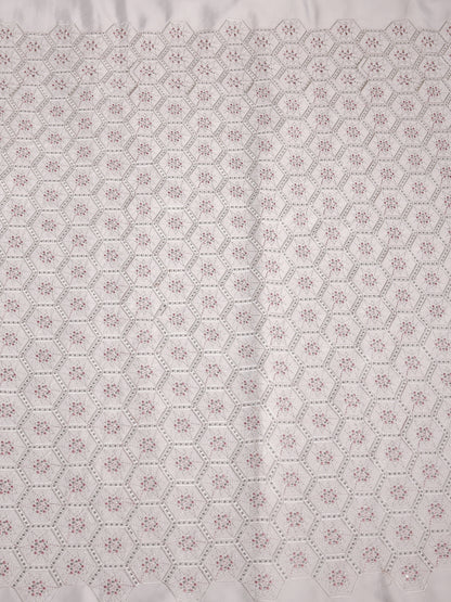 Geometric Embroidered Mono Silk Fabric