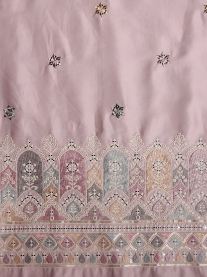 Dome Motif Embroidered Royal Satin Fabric