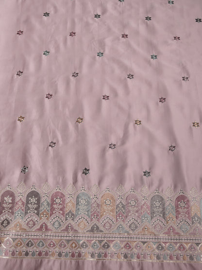 Dome Motif Embroidered Royal Satin Fabric