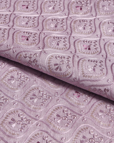 Hexa Embroidered Mono Silk Fabric