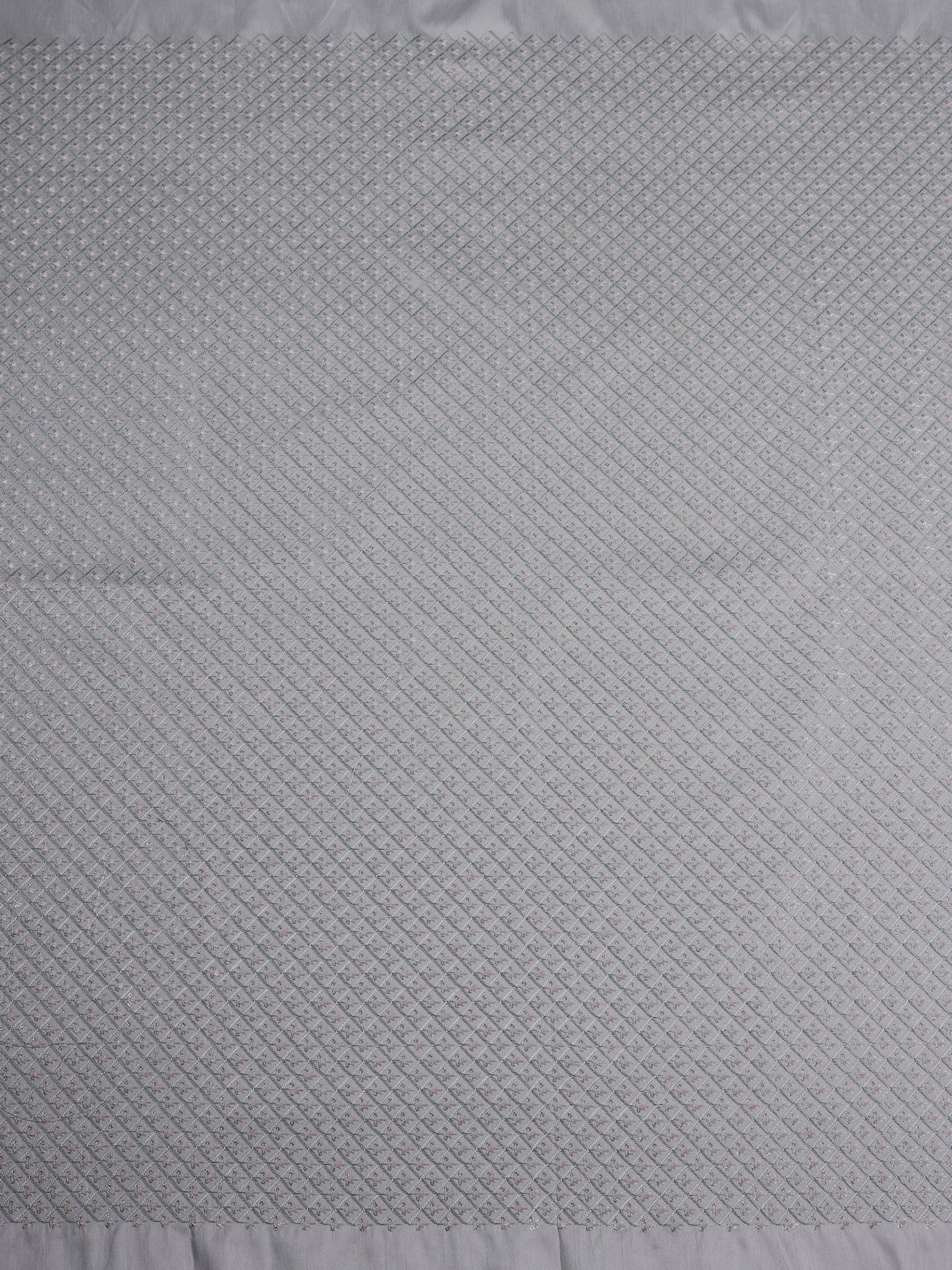 Gray Hexa Repeat Pattern On Silk