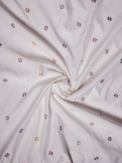 Dome Motif Embroidered Royal Satin Fabric