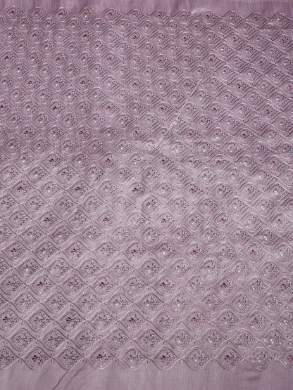 Hexa Embroidered Mono Silk Fabric