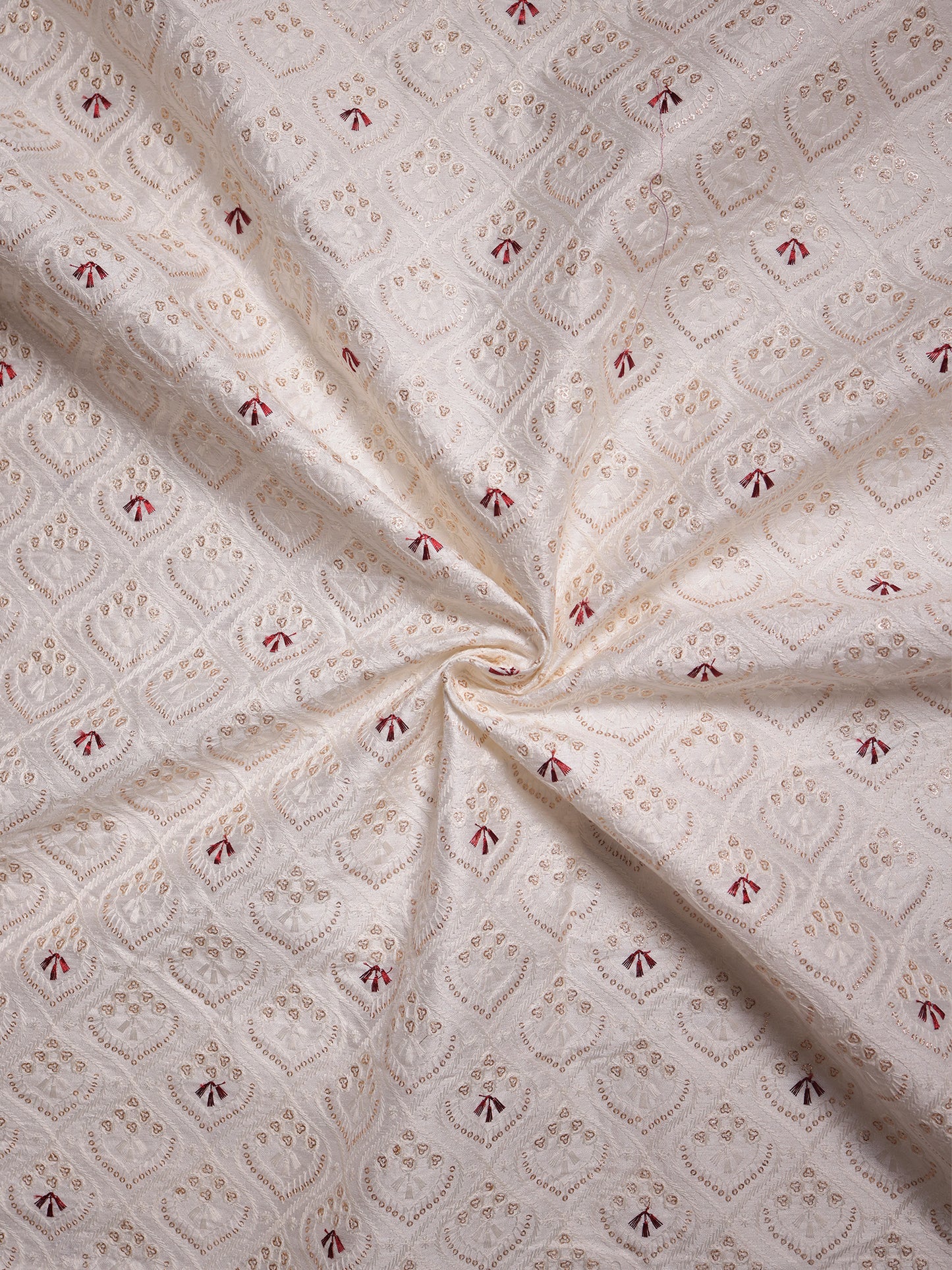 Hexa Embroidered Mono Silk Fabric