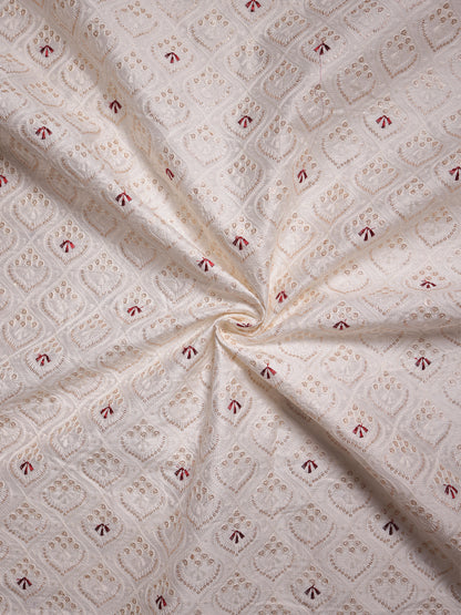 Hexa Embroidered Mono Silk Fabric