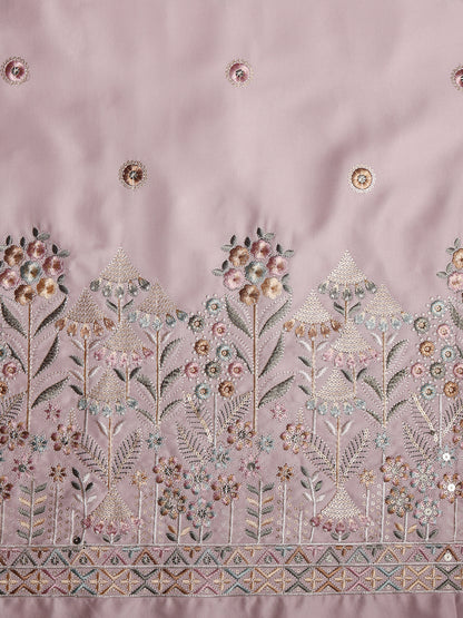 Viscose Silk Fabric with Butta & Heavy Border Work