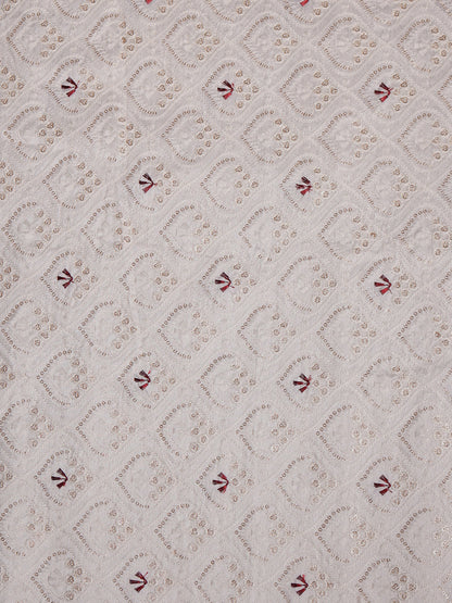 Hexa Embroidered Mono Silk Fabric