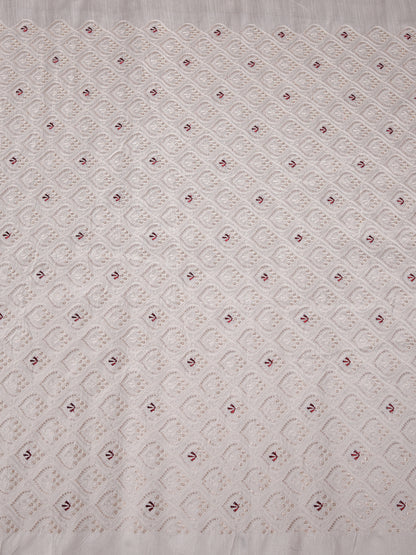 Hexa Embroidered Mono Silk Fabric