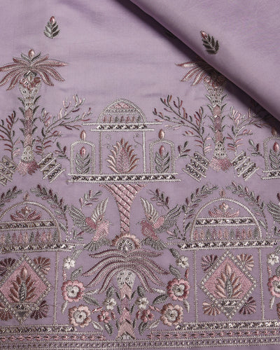 Mughal-inspired motifs with floral patterns in Viscose Fabric