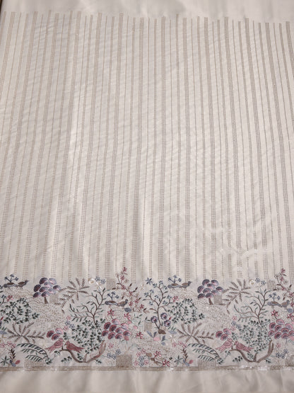 Garden-Inspired Border in Viscose Silk