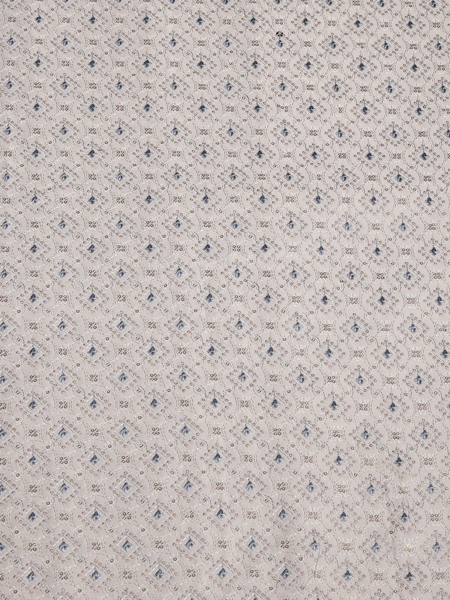 Diamond Embroidered Viscose Silk Fabric with Sequin Accents