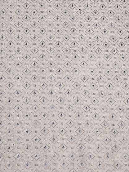 Diamond Embroidered Viscose Silk Fabric with Sequin Accents