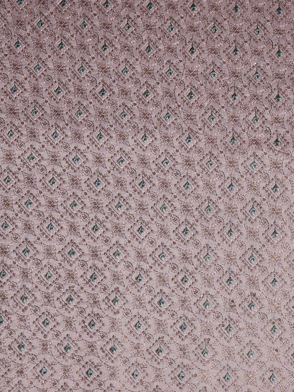 Diamond Embroidered Viscose Silk Fabric with Sequin Accents