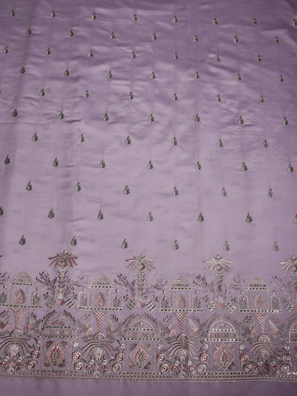 Mughal-inspired motifs with floral patterns in Viscose Fabric